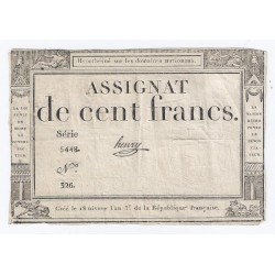 ASSIGNAT DE 100 FRANCS - 07/01/1795 - DOMAINES NATIONAUX