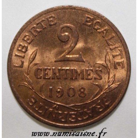 GADOURY 107 - 2 CENTIMES 1908 - TYPE DUPUIS - KM 841