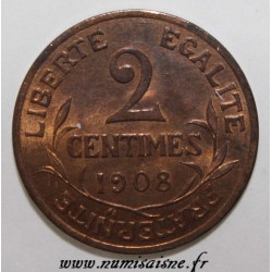 GADOURY 107 - 2 CENTIMES 1908 - TYPE DUPUIS - KM 841