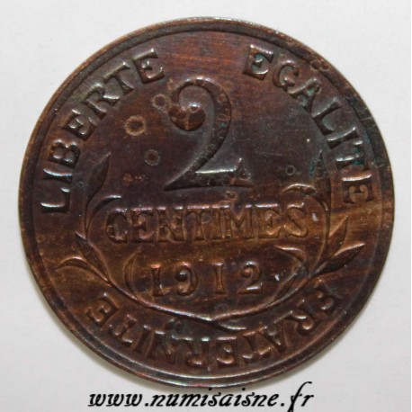 GADOURY 107 - 2 CENTIMES 1912 - TYPE DUPUIS - KM 841