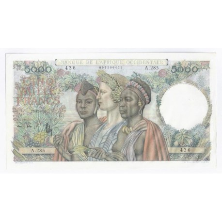 FRANZÖSISCHEN WESTAFRIKA - PICK 43.2 - 5.000 FRANCS - 22/12/1950