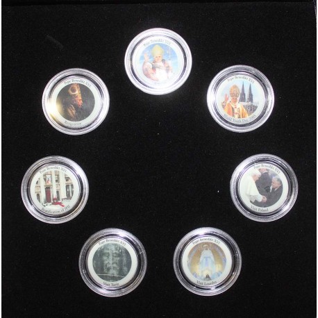 COIN SET - 7 COINS - TRIBUTE TO BENEDICT XVI