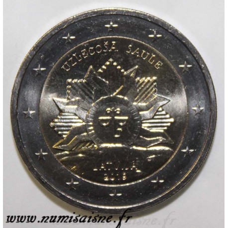 LATVIA - 2 EURO 2019 - COAT OF ARMS - RISING SUN