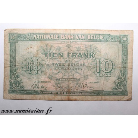 BELGIQUE - PICK 122 - 10 FRANCS - 2 BELGAS - 01/02/1943