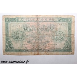 BELGIQUE - PICK 122 - 10 FRANCS - 2 BELGAS - 01/02/1943