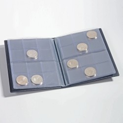Album de poche avec 8 Feuilles Numismatiques pour chacune 12 pièces, bleu