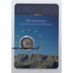 ANDORRA - 2 EURO 2014 - 20 JAHRE BEIM EUROPÄISCHER RAT - Coincard