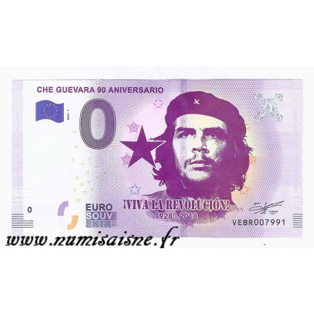 ESPAGNE - BILLET DE 0 EURO SOUVENIR - 90ème ANNIVERSAIRE DE CHE GUEVARA - 1928 - 2018