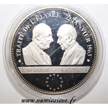 FRANCE - MÉDAILLE - DE GAULLE - ADENAUER - TRAITÉ DE L'ELYSÉE - 22/01/1963