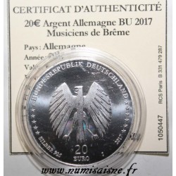 GERMANY - 20 EURO 2017 - MUSICIANS OF BREMEN