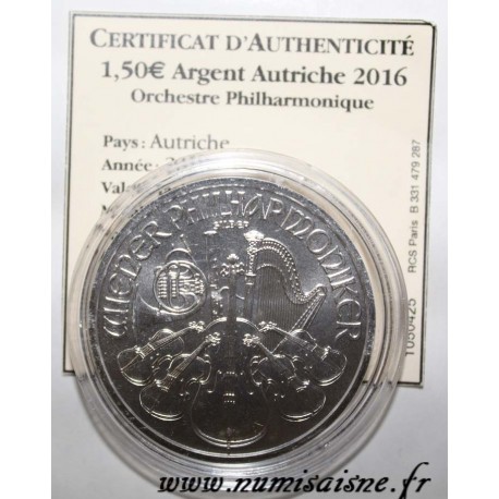 AUTRICHE - 1,50 EURO 2016 - PHILHARMONIQUE