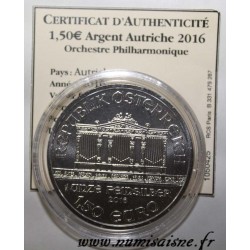 AUTRICHE - 1,50 EURO 2016 - PHILHARMONIQUE