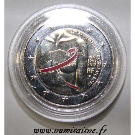 FRANCE - 2 EURO 2017 - 25 ANS DU RUBAN ROSE - COULEUR