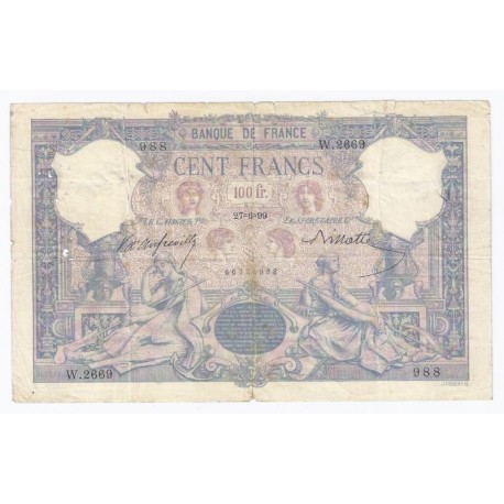 FAY 21/12 - 100 FRANCS BLEU ET ROSE - 27.06.1899 - TRES BEAU - PICK 65