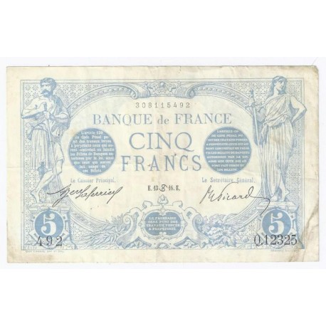 FAY 02/40 - 5 FRANCS BLEU - 13/06/1916 - CANCER - TRES TRES BEAU A SUP - PICK 70