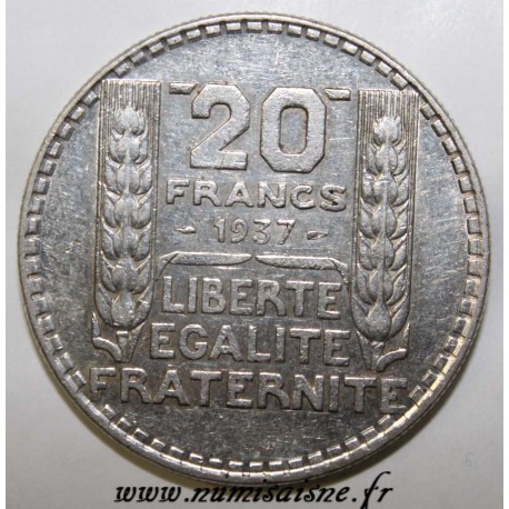 FRANKREICH - KM 879 - 20 FRANCS 1937 - TYP TURIN