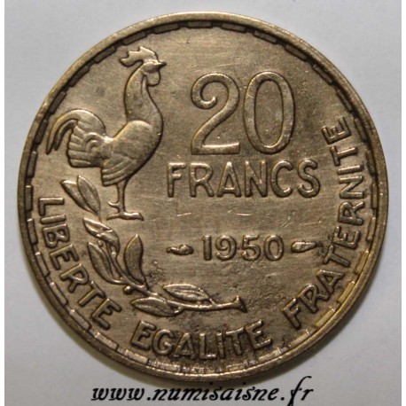 FRANKREICH - KM 916 - 20 FRANCS 1950 - TYP GEORGES GUIRAUD - 3 FEDERN