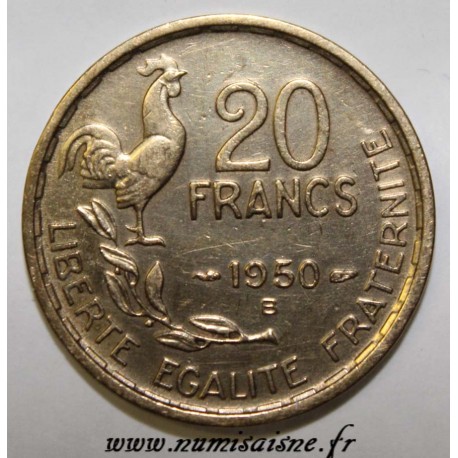 FRANKREICH - KM 917.2 - 20 FRANCS 1950 B - TYP G.GUIRAUD - 4 FEDERN