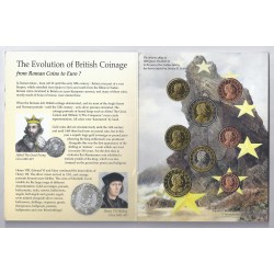 HUNITED KINGDOM - PROTOTYPE COIN SET - TRIAL - 8 COINS - 2002 - OXIDISED