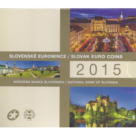 SLOVAKIA - 3.88€ MINTSET 2015 - UNC in Blistercard - 8 coins + 1 medal