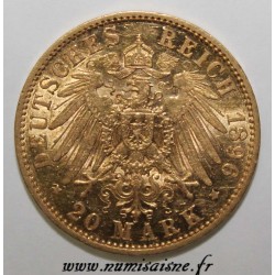 DEUTSCHLAND - HESSEN - KM 371 - 20 MARK 1896 A - GOLD