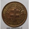 AFRIQUE EQUATORIALE FRANCAISE - KM 1a - 50 CENTIMES 1943 SA