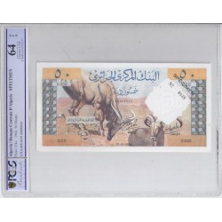 ALGERIA - PICK 124 s - 50 DINARS - SPECIMEN - 1964 - PCGS 64