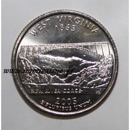 ETATS UNIS - KM 374 - 1/4 DOLLAR 2005 P - Philadelphie - WEST VIRGINIA