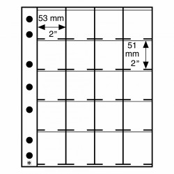 5 pages GRANDE - 20 cases 53 x 51 mm (Adapté aux étuis carton 50x50mm)