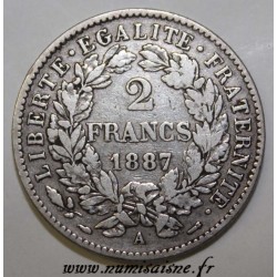 GADOURY 530a - 2 FRANCS 1887 A - Paris - TYPE CÉRÈS - KM 817