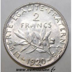 FRANCE - KM 845 - 2 FRANCS 1920 - TYPE SOWER