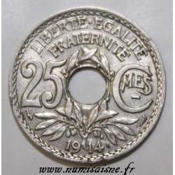 FRANCE - KM 867 - 25 CENTIMES 1914 - TYPE LINDAUER