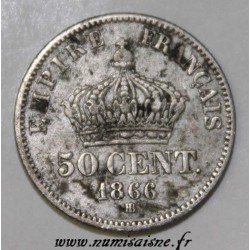 FRANCE - KM 794 - 50 CENT 1866 BB - Strasbourg - TYPE NAPOLEON III