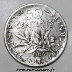 GADOURY 420 - 50 CENTIMES 1906 - TYPE SEMEUSE - KM 854