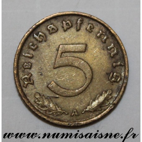 GERMANY - KM 91 - 5 REICHSPFENNIG 1938 A - Berlin