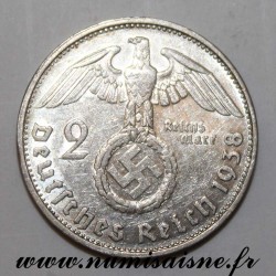 GERMANY - KM 93 - 2 REICHMARK 1938 G - Karlsruhe