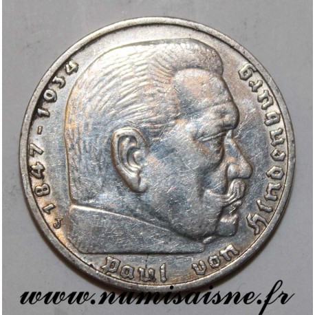 GERMANY - KM 94 - 5 REICHMARK 1937 J - Hamburg