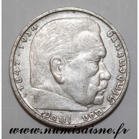 GERMANY - KM 86 - 5 MARK 1935 F - Stuttgart