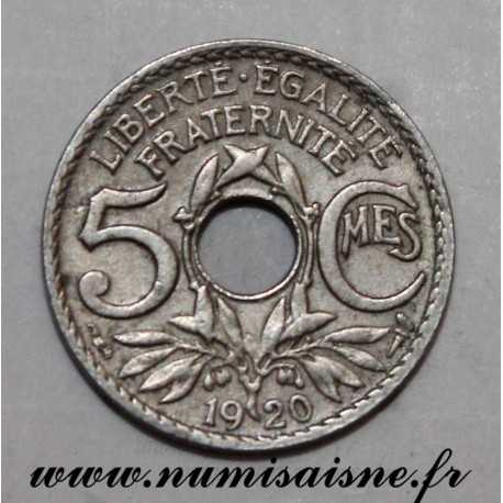 GADOURY 170 - 5 CENTIMES 1920 - TYPE LINDAUER - KM 875