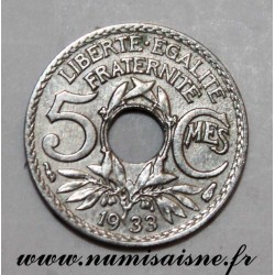 GADOURY 170 - 5 CENTIMES 1933 - TYPE LINDAUER - Petit Module - KM 875