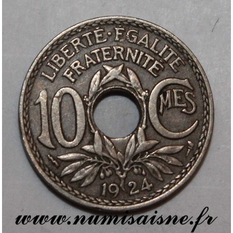 FRANCE - KM 866a - 10 CENTIMES 1924 - Poissy - TYPE LINDAUER