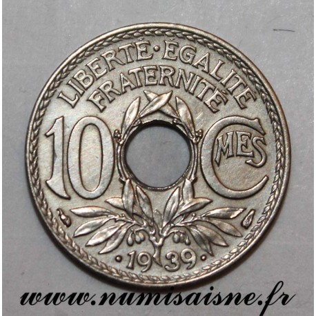 FRANCE - KM 889 - 10 CENTIMES •1939• - TYPE LINDAUER