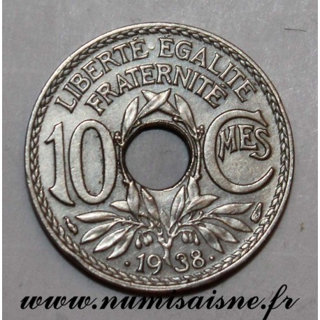 FRANKREICH - KM 889.1 - 10 CENTIMES •1938• TYP LINDAUER