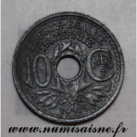 FRANCE - KM 906 - 10 CENTIMES 1945 - TYPE LINDAUER - SMALL MODULE