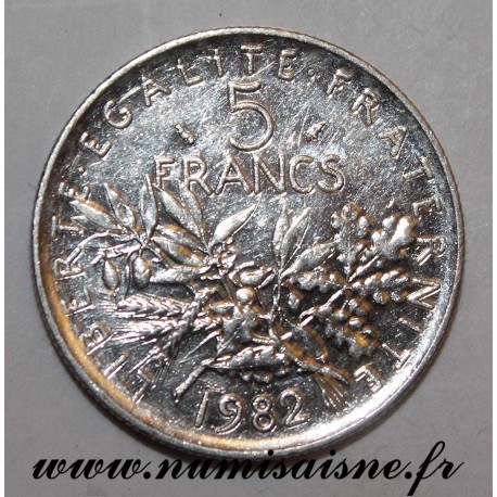 FRANKREICH - KM 926a - 5 FRANCS 1982 - TYP SÄMANN