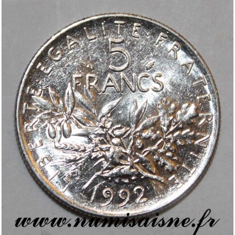 FRANCE - KM 926 - 5 FRANCS 1992 - TYPE SOWER