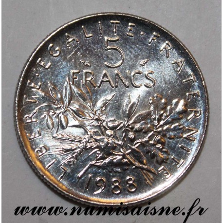 FRANCE - KM 926a - 5 FRANCS 1988 - TYPE SOWER