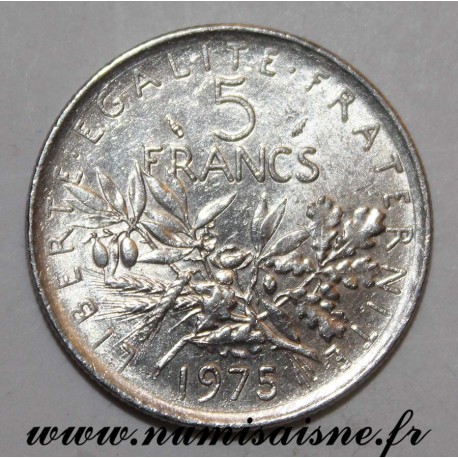 FRANKREICH - KM 926a - 5 FRANCS 1975 - TYP SÄMANN