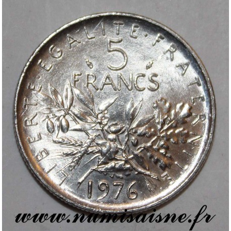 FRANKREICH - KM 926a - 5 FRANCS 1976 - TYP SÄMANN