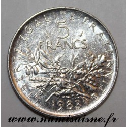 FRANKREICH - KM 926a.1 - 5 FRANCS 1983 - TYP SÄMANN